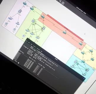 Final CCNA project in GNS3 — multi-area topology with EIGRP, BGP and a GRE tunnel