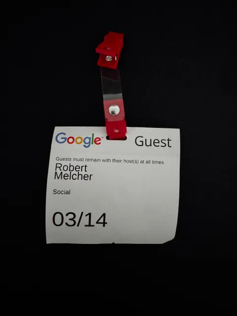 Google guest badge from the Warsaw hub visit