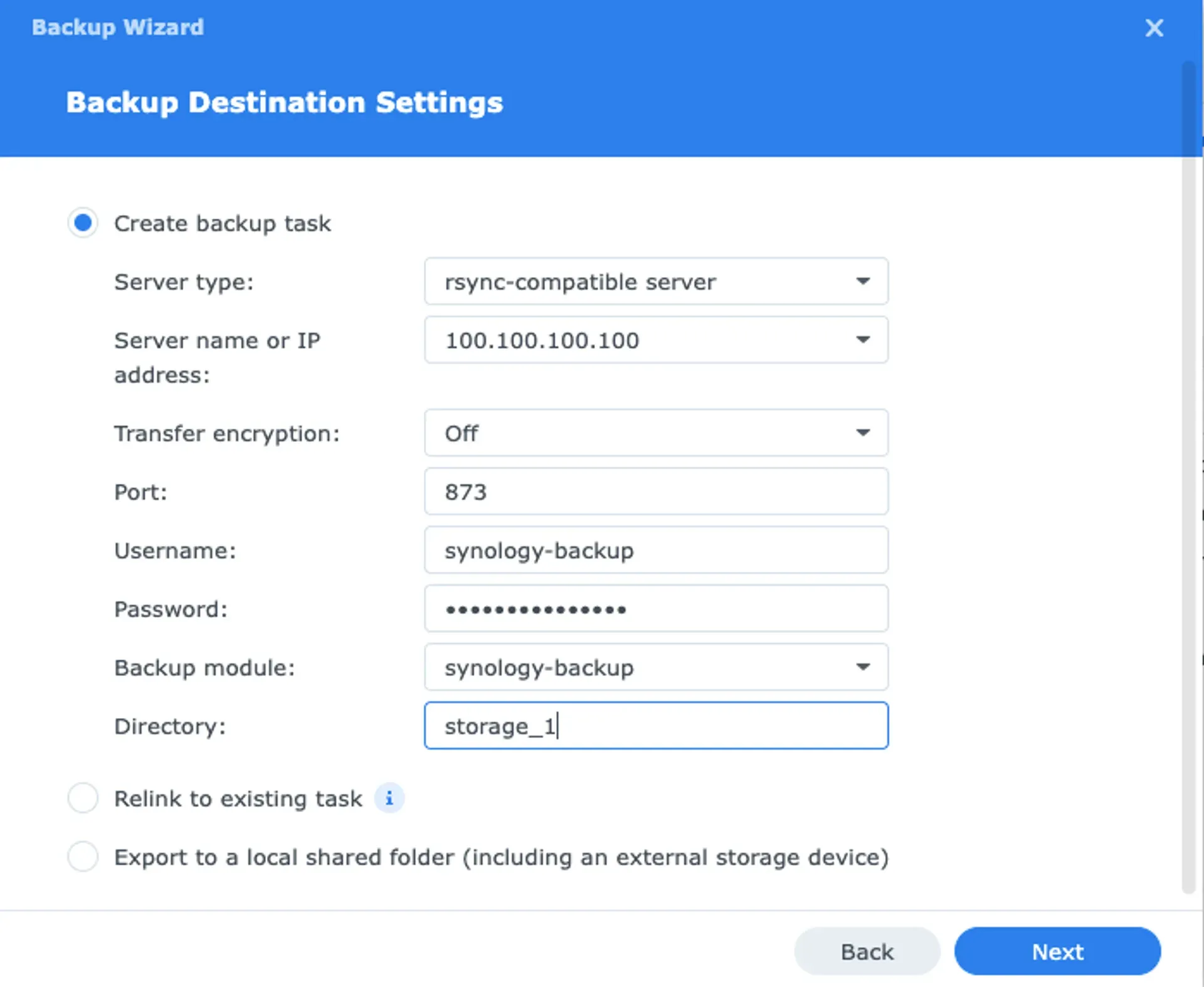 HyperBackup rsync config