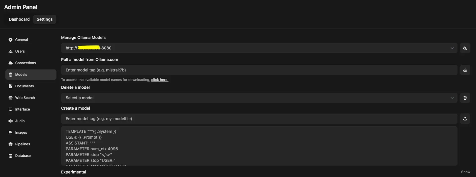 OpenWebUI Admin Settings