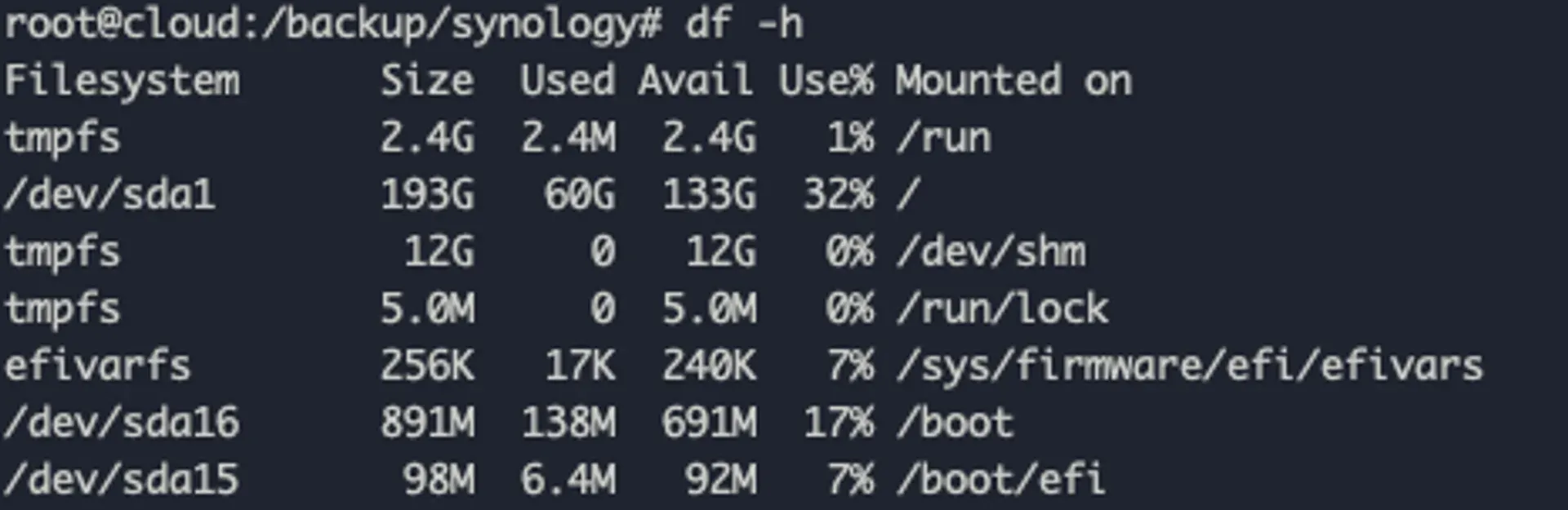 Oracle Cloud storage available