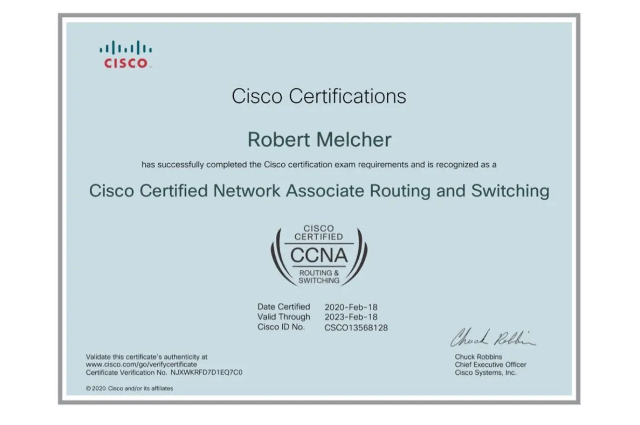 Personal CCNA Certificate