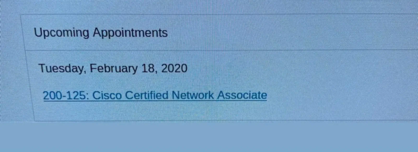 CCNA Exam Appointment