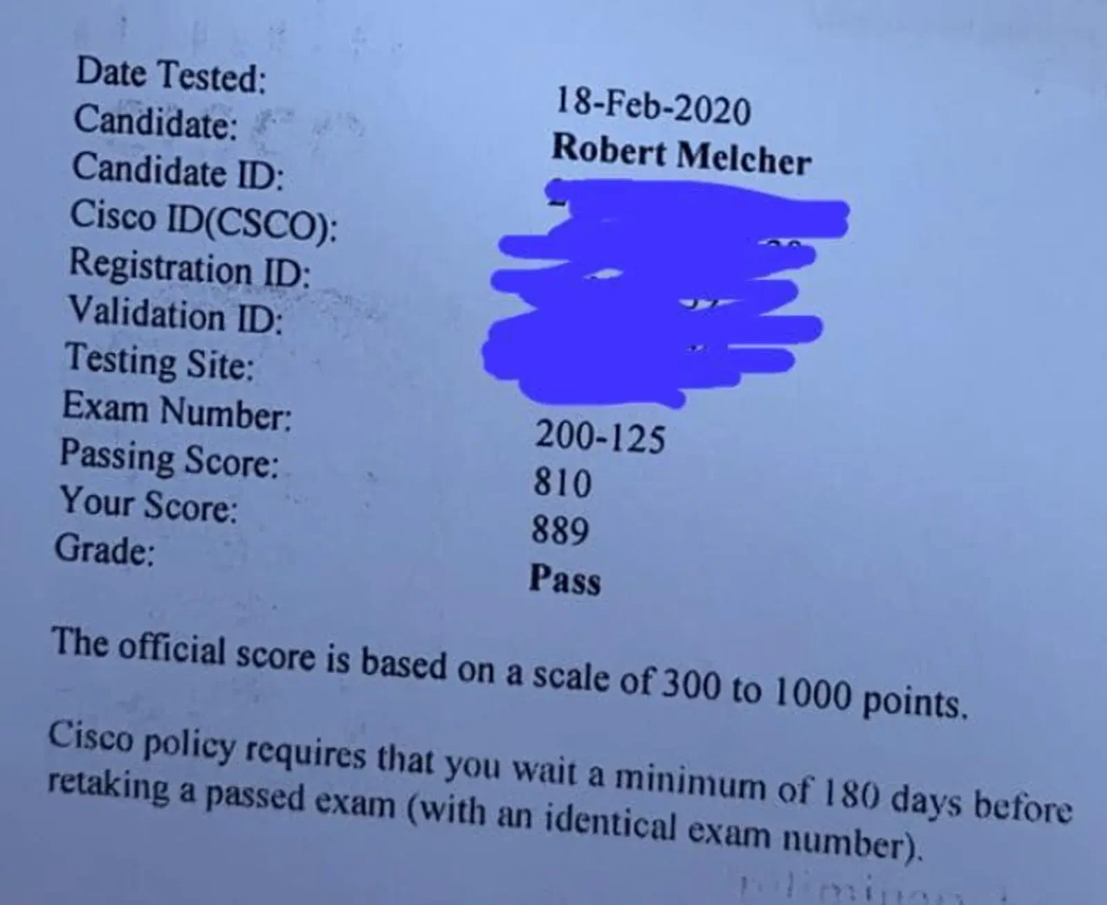 Final CCNA Score