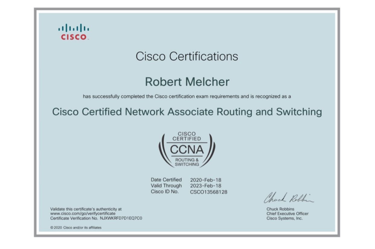 Personal CCNA Certificate