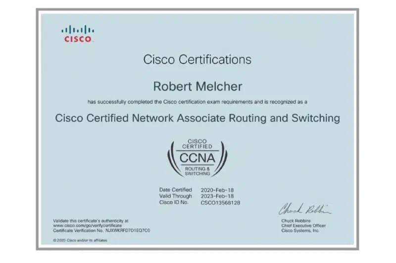 Personal CCNA Certificate