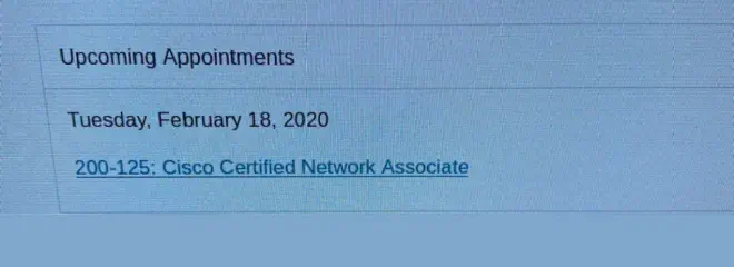 CCNA exam 200-125 appointment