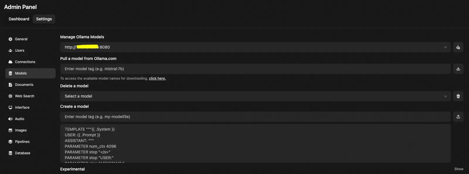 OpenWebUI Admin Settings