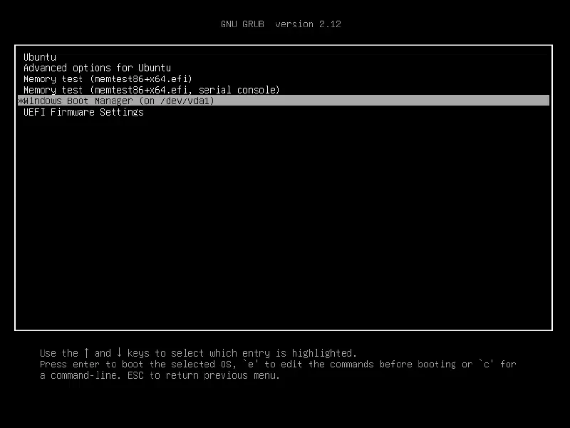 Dual Boot Screen